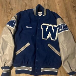 Neff Navy and Gray Varsity Jacket